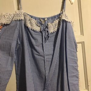 Papaya striped long sleeve top